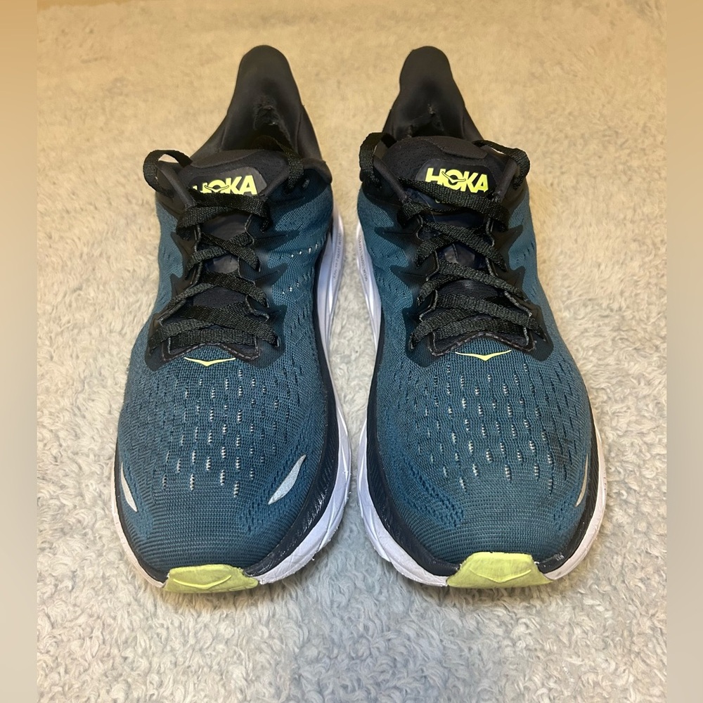 Hoka One One Clifton 8 Lace Up Low Top Running Sneakers Men’s, Size 11.5D